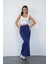 Nora Kadın Maxi Boy Astarlı Viskon Etek-Lacivert 8