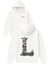 Luxembourg Cıty Tasarım Baskılı Oversize Beyaz Kapüşonlu Sweatshirt 1