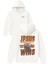 Jesus Wıns Tasarım Baskılı Oversize Beyaz Kapüşonlu Sweatshirt 1