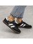 Bağcıklı Unisex Spor Sneaker Ayakkabı-Siyah-Beyaz 4