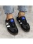 Bağcıklı Unisex Spor Sneaker Ayakkabı-Siyah-Beyaz 5