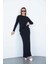 Viskon Tunik & Etek Takım-Siyah 7