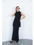 Viskon Kolsuz Tunik ve Etek Takım-Siyah 2