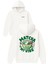 Matcha Vıbe Tasarım Baskılı Oversize Beyaz Kapüşonlu Sweatshirt 1