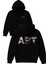 Art Tasarım Baskılı Oversize Siyah Kapüşonlu Sweatshirt 1