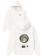 The Moon Tasarım Baskılı Oversize Beyaz Kapüşonlu Sweatshirt 1