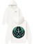 Kus Tasarım Baskılı Oversize Beyaz Kapüşonlu Sweatshirt 1
