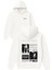 Voıceless Tasarım Baskılı Oversize Beyaz Kapüşonlu Sweatshirt 1
