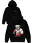 Buldog Boksör Tasarım Baskılı Oversize Siyah Kapüşonlu Sweatshirt 1