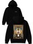 Firavun Tasarım Baskılı Oversize Siyah Kapüşonlu Sweatshirt 1
