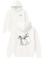 Tatto Dog Tasarım Baskılı Oversize Beyaz Kapüşonlu Sweatshirt 1