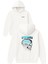 Overthınker Tasarım Baskılı Oversize Beyaz Kapüşonlu Sweatshirt 1