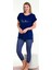 Lady Lacivert Bayan Kapri Pijama Takımı 1