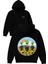 3 Uzaylı Tasarım Baskılı Oversize Siyah Kapüşonlu Sweatshirt 1