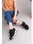 Kadın Bağcıklı Triko Poli Taban Spor Sneaker Ayakkabı-Siyah 2