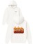 Bro 1 Tasarım Baskılı Oversize Beyaz Kapüşonlu Sweatshirt 1