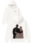 Mutlu Güzel Çift Tasarım Baskılı Oversize Beyaz Kapüşonlu Sweatshirt 1