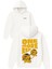 One More Rep Tasarım Baskılı Oversize Beyaz Kapüşonlu Sweatshirt 1