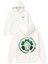 4 Yapraklı Yonca Tasarım Baskılı Oversize Beyaz Kapüşonlu Sweatshirt 1