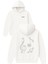 Müzik Nota Pırlanta Tasarım Baskılı Oversize Beyaz Kapüşonlu Sweatshirt 1