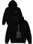 Guitar Tasarım Baskılı Oversize Siyah Kapüşonlu Sweatshirt 1