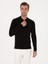 Erkek Siyah Regular Fit Pamuk Karışımlı Fermuarlı Polo Yaka Basic Triko Kazak 50318721-VR046 3