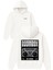 Boombax Radyo Tasarım Baskılı Oversize Beyaz Kapüşonlu Sweatshirt 1