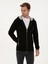 Erkek Siyah Regular Fit Pamuk Karışımlı Tam Fermuarlı Kapüşonlu Sweatshirt 50318867-VR046 1