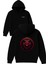 Kırmızı Tilki Tasarım Baskılı Oversize Siyah Kapüşonlu Sweatshirt 1