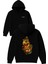 Yesil Dinazor Tasarım Baskılı Oversize Siyah Kapüşonlu Sweatshirt 1