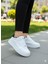 Unisex Ortopedik Faylon Sararmaz Taban Spor Ayakkabı - Beyaz Laci 1