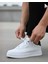 Unisex Ortopedik Faylon Sararmaz Taban Spor Ayakkabı - Beyaz Laci 2