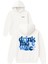 Drink More Water Tasarım Baskılı Oversize Beyaz Kapüşonlu Sweatshirt 1