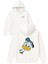 Duck Tasarım Baskılı Oversize Beyaz Kapüşonlu Sweatshirt 1