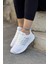 Unisex Fuspetli Poli Taban Spor Ayakkabı-Beyaz 5