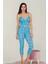 Lady Mavi Bayan Kapri Pijama Takım 1