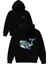 Balina Tasarım Baskılı Oversize Siyah Kapüşonlu Sweatshirt 1