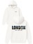 London Is Callıng Tasarım Baskılı Oversize Beyaz Kapüşonlu Sweatshirt 1