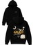 Galaxy Tasarım Baskılı Oversize Siyah Kapüşonlu Sweatshirt 1