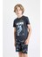 Erkek Çocuk Pijama Takımı Baskılı Kısa Kollu Üst Şort C7910A824SM 4