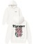 Discoper Tasarım Baskılı Oversize Beyaz Kapüşonlu Sweatshirt 1