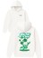 Grow Flow Tasarım Baskılı Oversize Beyaz Kapüşonlu Sweatshirt 1