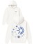 Ay ve Güneş Tasarım Baskılı Oversize Beyaz Kapüşonlu Sweatshirt 1