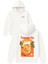 Sangria Tasarım Baskılı Oversize Beyaz Kapüşonlu Sweatshirt 1
