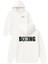 Havalı Boxing Tasarım Baskılı Oversize Beyaz Kapüşonlu Sweatshirt 1