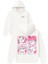 Tatlı Güzel Kedi Tasarım Baskılı Oversize Beyaz Kapüşonlu Sweatshirt 1