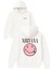 Pembe Nırvana Tasarım Baskılı Oversize Beyaz Kapüşonlu Sweatshirt 1