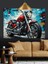 Kırmızı Motosiklet Güç Hız Dekoratif Kanvas - Mdf Ahşap Tablo 2