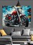 Kırmızı Motosiklet Güç Hız Dekoratif Kanvas - Mdf Ahşap Tablo 3
