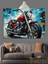 Kırmızı Motosiklet Güç Hız Dekoratif Kanvas - Mdf Ahşap Tablo 4